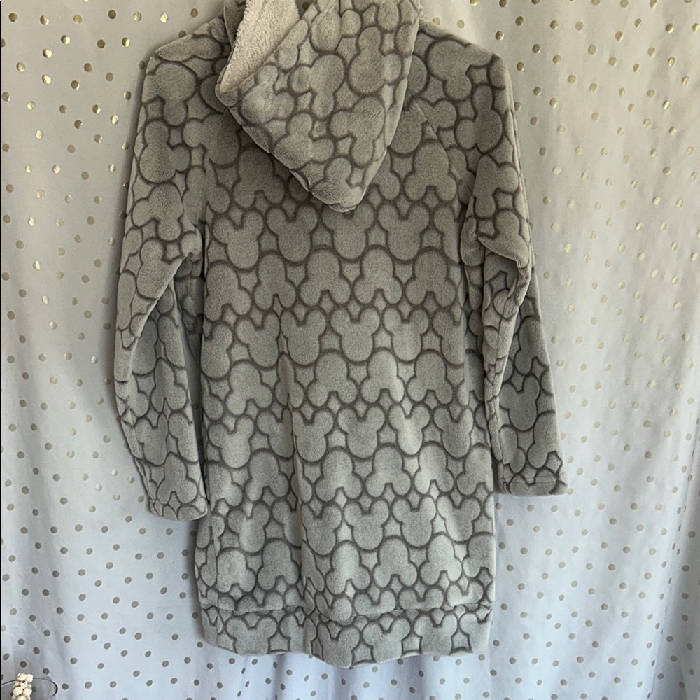 Disney Gray Hooded Robe with Mickey Pattern - Picture 3 of 12